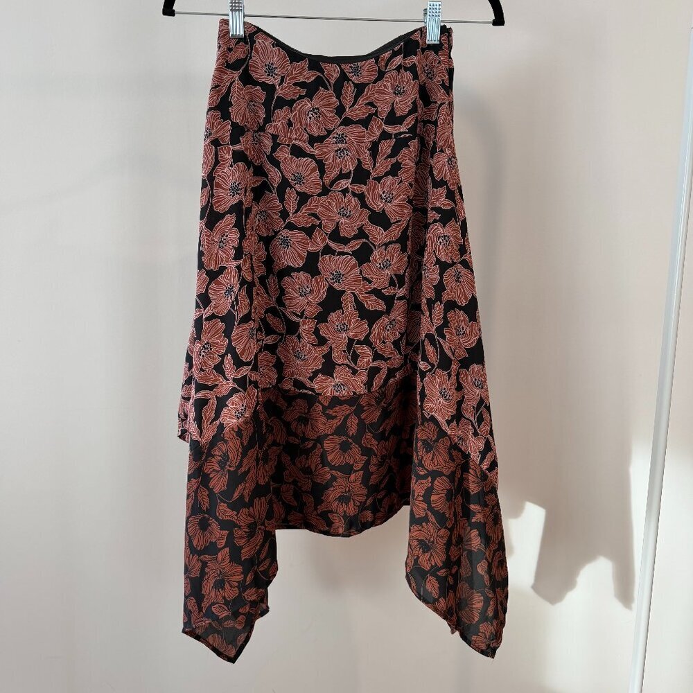 Sienna Sky Floral Asymmetrical Midi Skirt Small - Picture 3 of 5